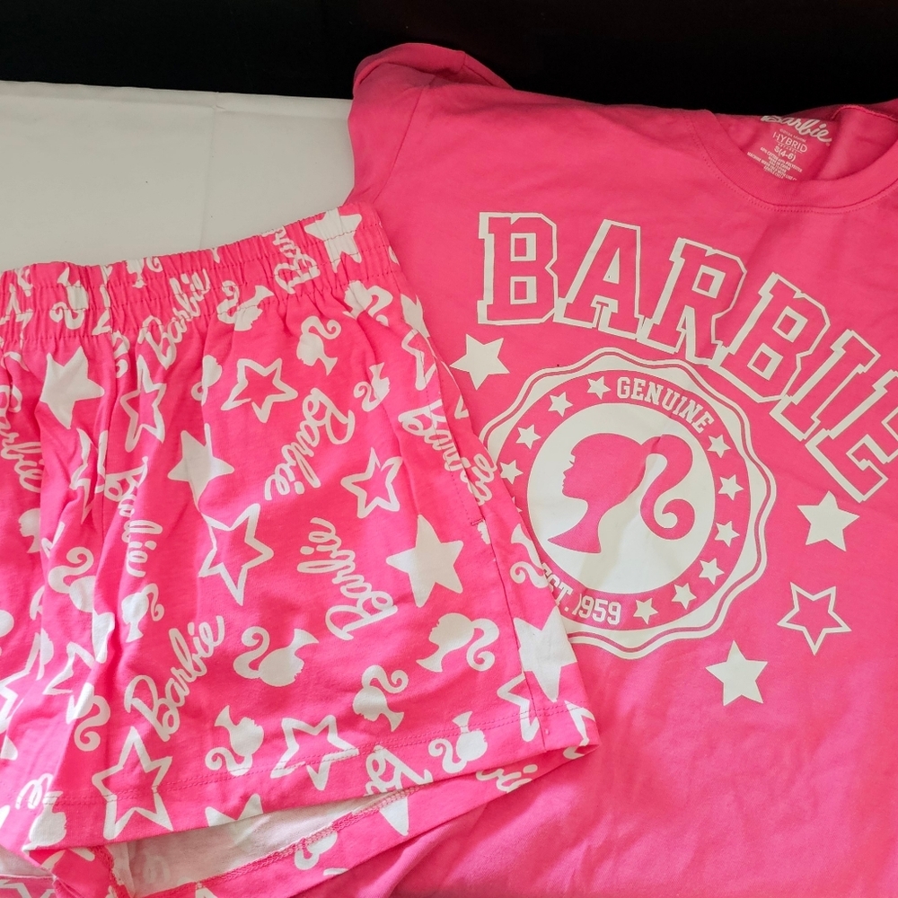 Barbie Pajama Short Set Bubble Gum Pink Women's Size Small NWT
